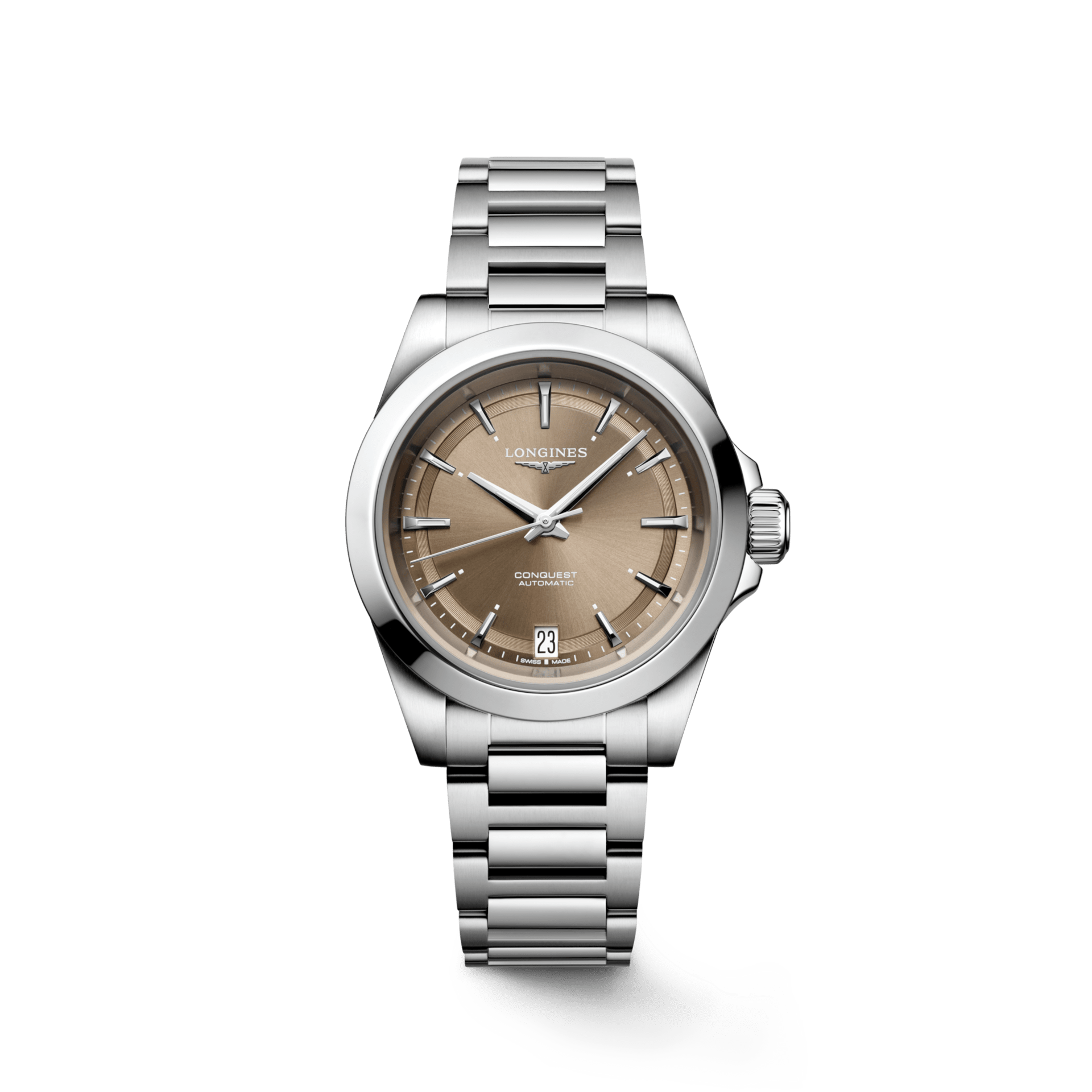 Longines Conquest 34mm Brown Dial Steel Women's Watch L34304626