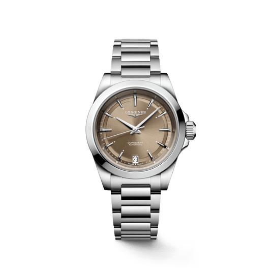 Longines Conquest 34mm Brown Dial Steel Women's Watch L34304626