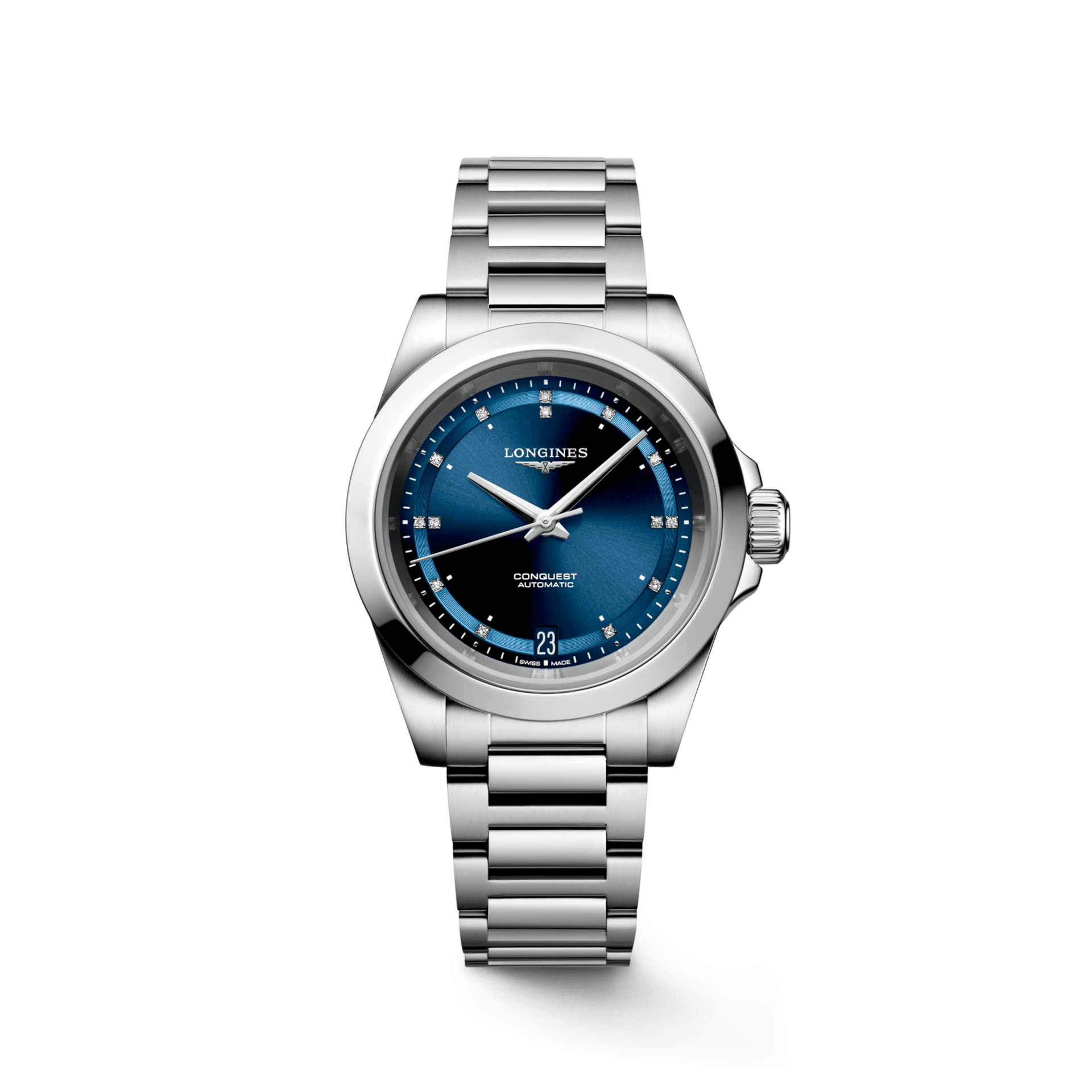 Longines Conquest Diamonds 34mm Blue Dial Steel Women's Watch L34304976
