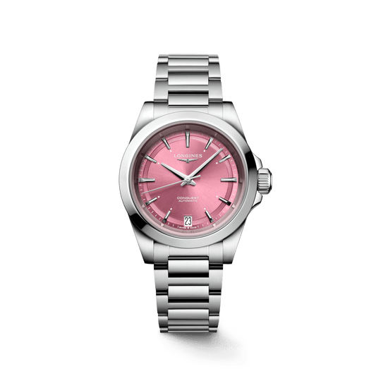 Longines Conquest 34mm Pink Dial Steel Women's Watch L34304996