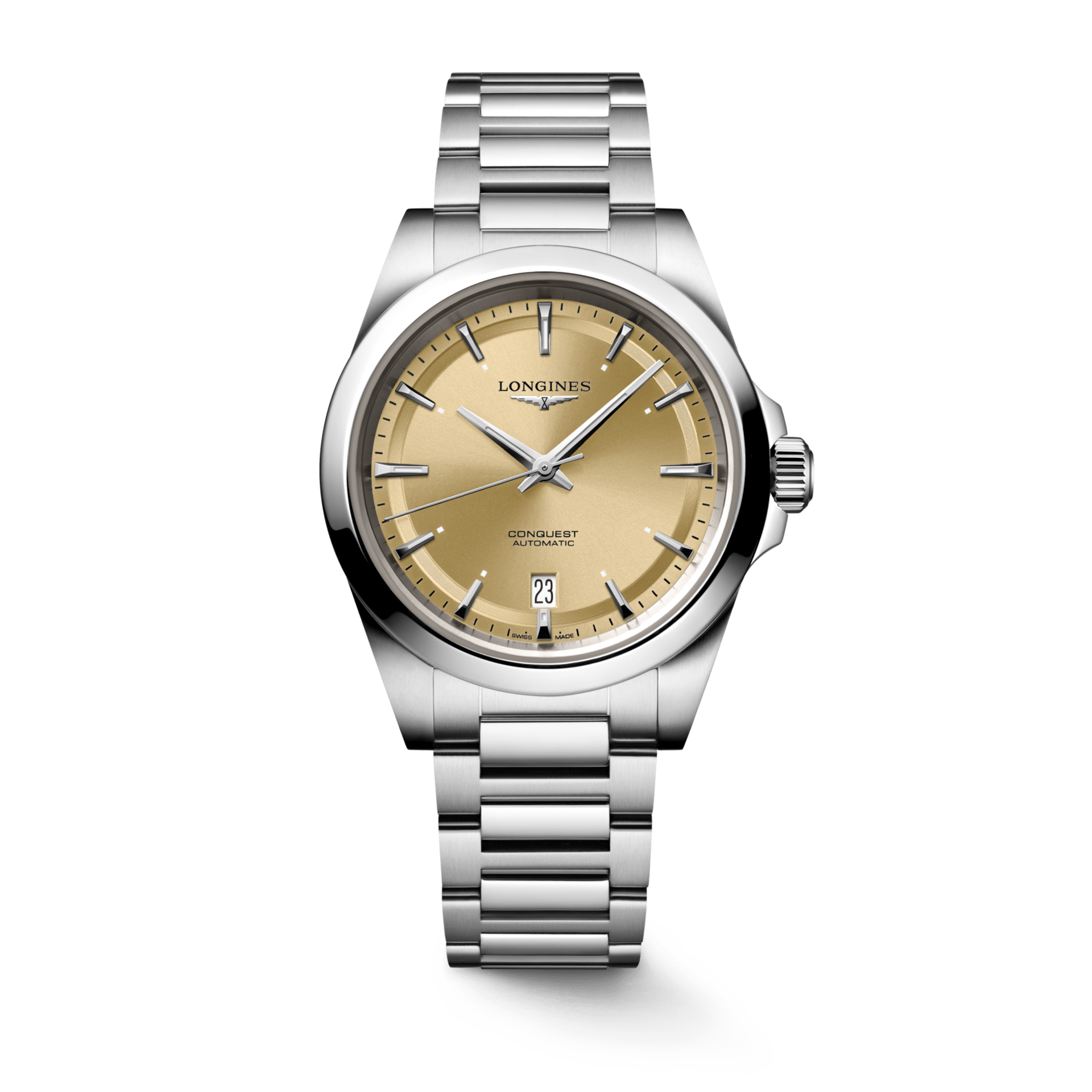 Longines Conquest 38mm Champagne Dial Steel Men's Watch L37204626