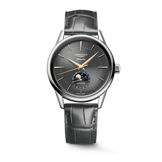 Longines Flagship Heritage 38.5mm Moonphase Anthracite Dial Men's Watch L48154522