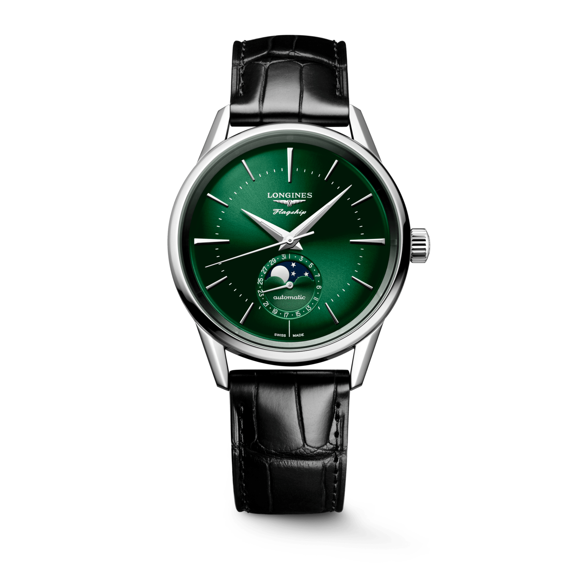 Longines Flagship Heritage 38.5mm Moonphase Green Dial Men's Watch L48154022