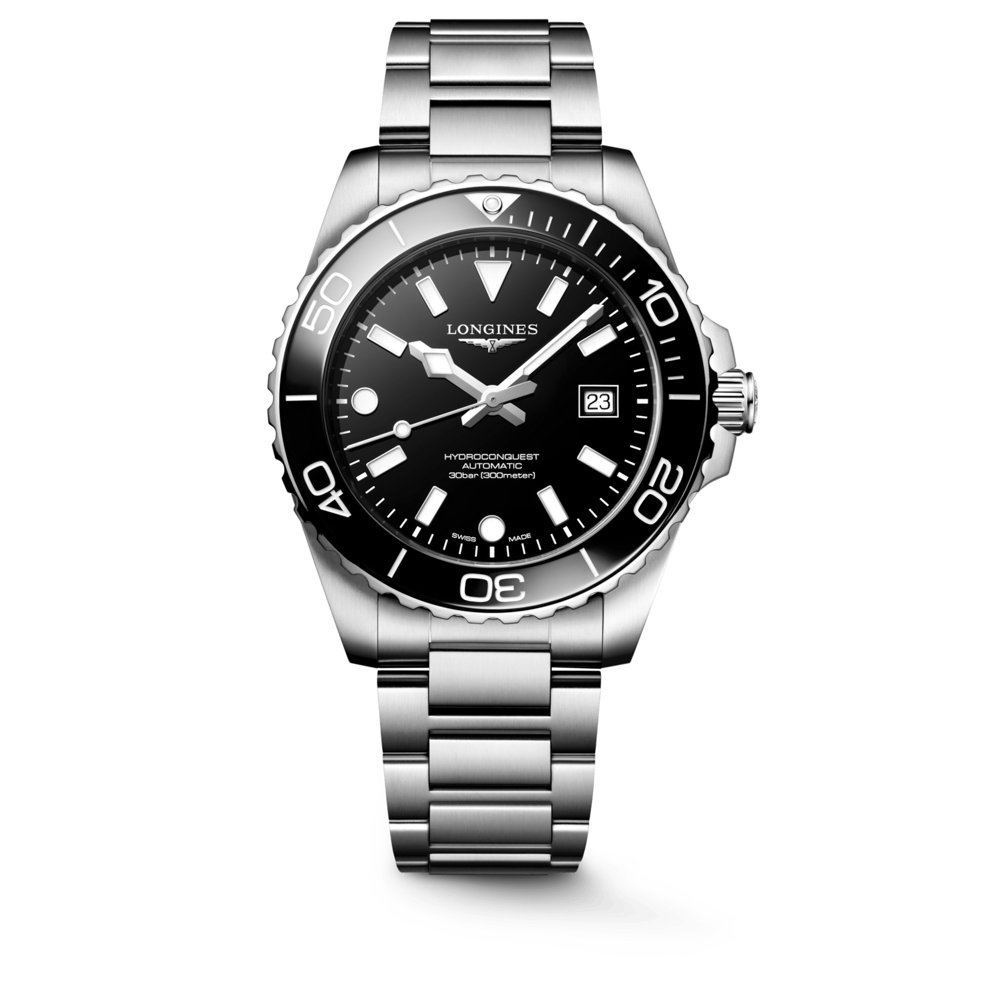 Longines HydroConquest 42mm Black Lacquered Dial Men's Watch L37884566