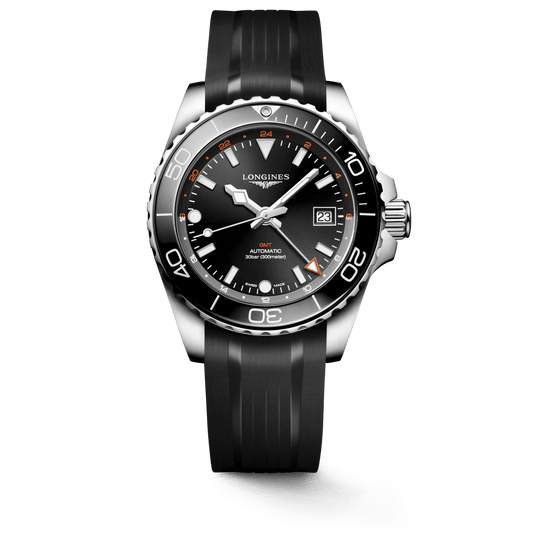 Longines HydroConquest GMT 41mm Black Rubber Men's Watch L37904569