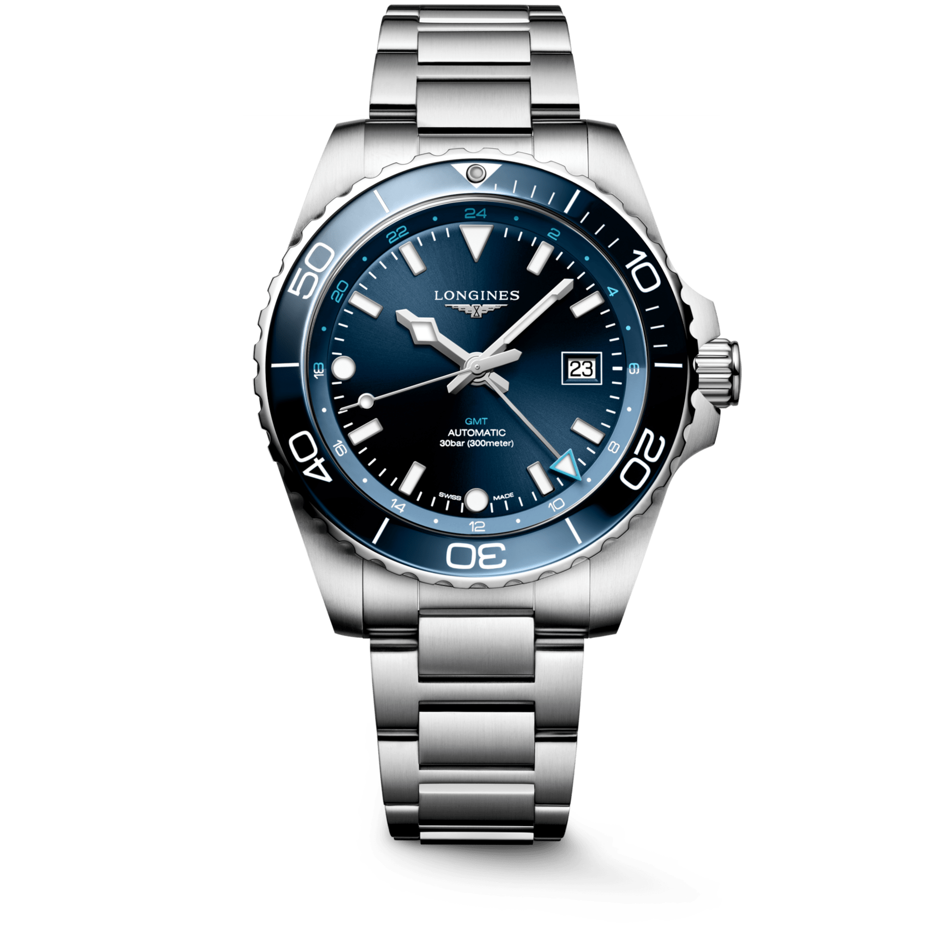 Longines HydroConquest GMT 43mm Blue Dial Steel Men's Watch L38904966