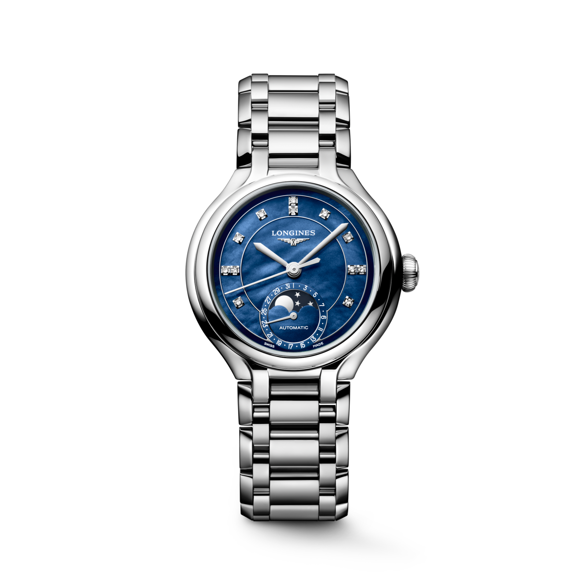 Longines PrimaLuna Moonphase 34mm Blue Dial Women's Watch L81264976