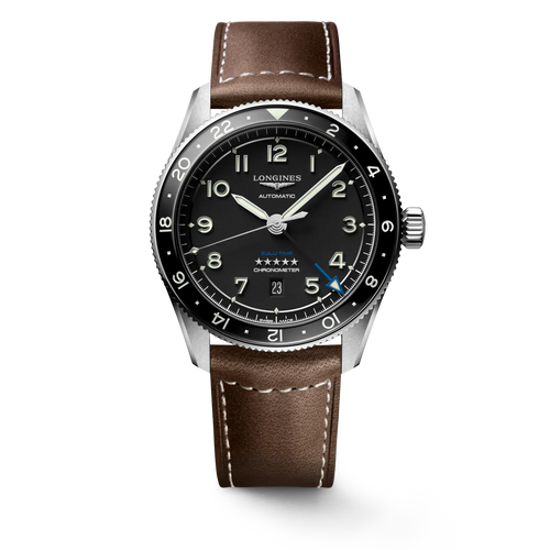 Longines Spirit Zulu Time 42mm Black Dial Men's Watch L38124532