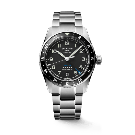 Longines Spirit Zulu Time 39mm Black Dial GMT Men's Watch L38024536