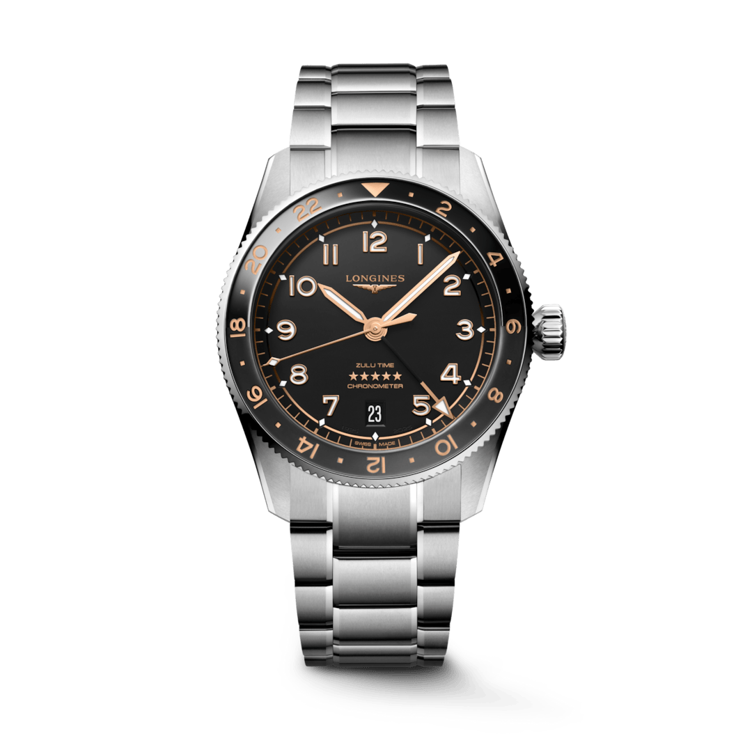 Longines Spirit Zulu Time 39mm Black Matt Dial GMT Men's Watch L38024506