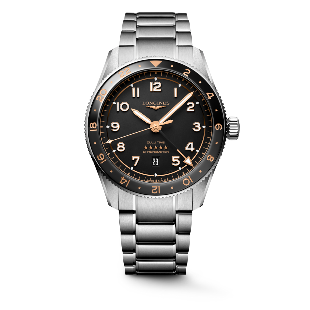 Longines Spirit Zulu Time 42mm Black Matt Dial Men's Watch L38124506
