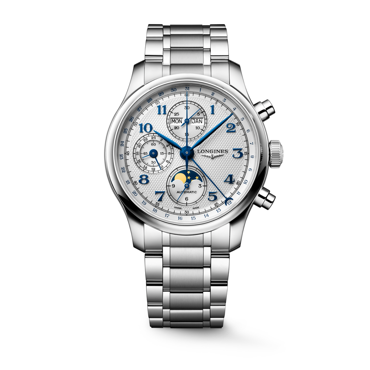 Longines Master Collection Chronograph Moonphase 41mm Silver Dial Men's Watch L29624736