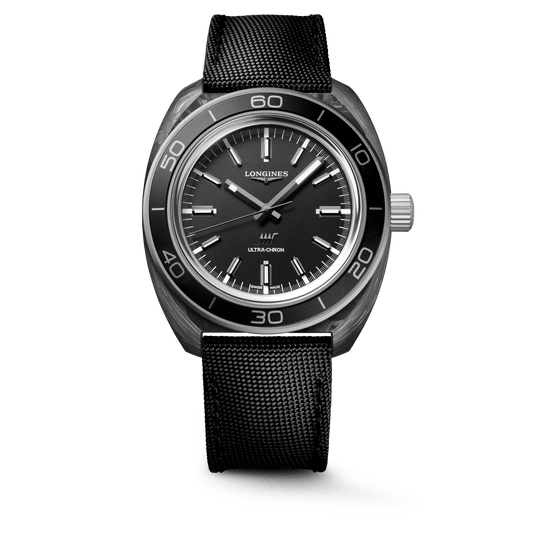 Longines Ultra-Chron Carbon 43mm Black Nylon Strap Men's Watch L28394522