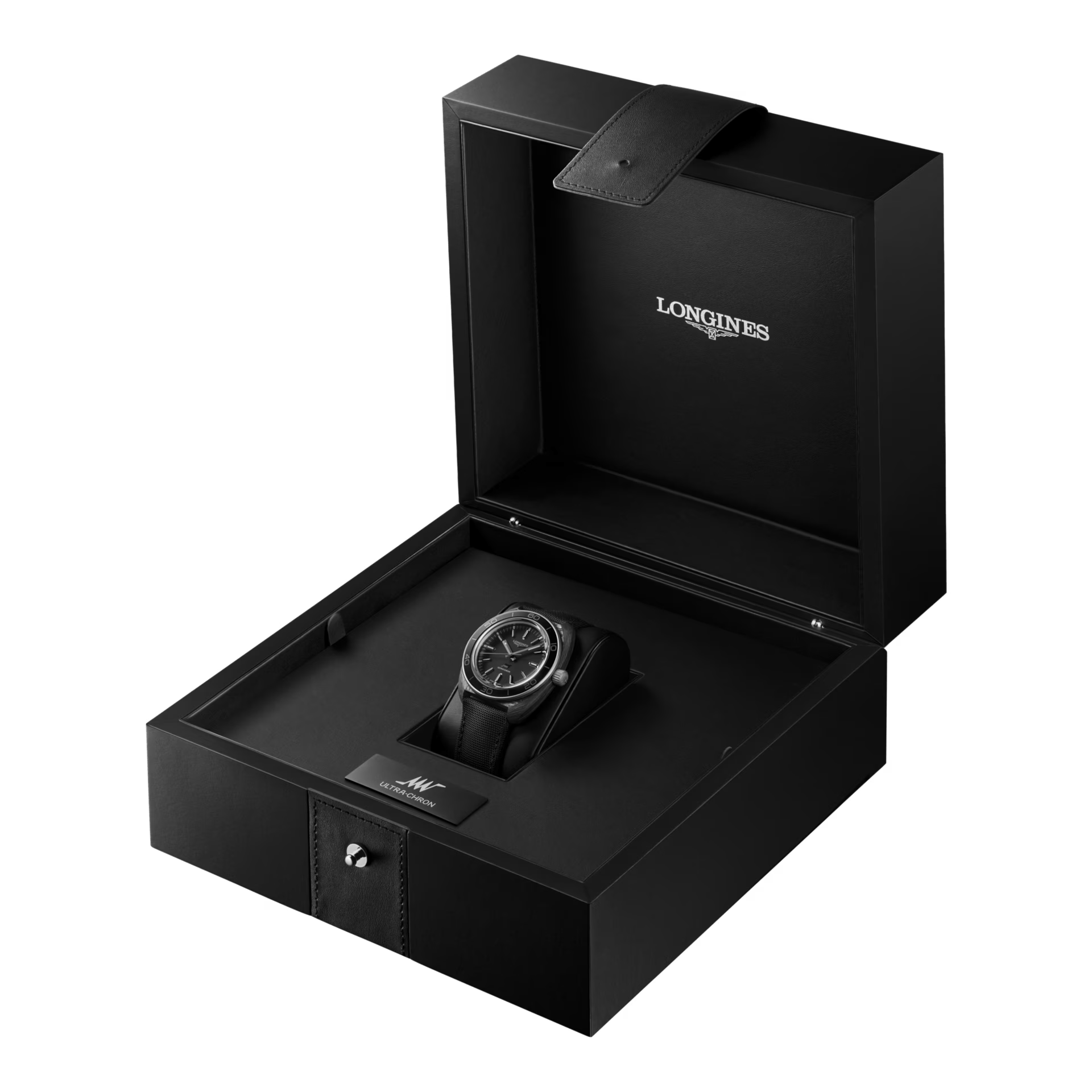 Longines Ultra-Chron Carbon 43mm Black Nylon Strap Men's Watch L28394522