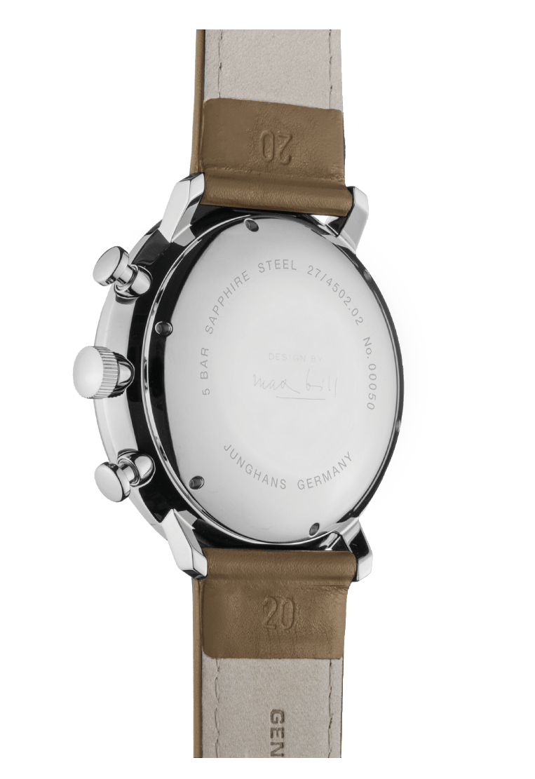 Junghans Max Bill Chronoscope 40mm Matt Silver Dial Men's Watch 27/4502.02