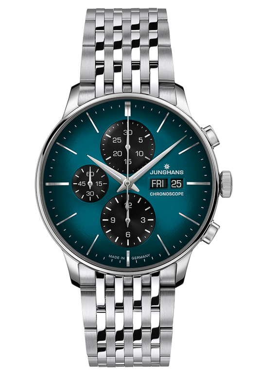 Junghans Meister Chronoscope 40.7mm Petrol Blue Dial Men's Watch 27/4622.47