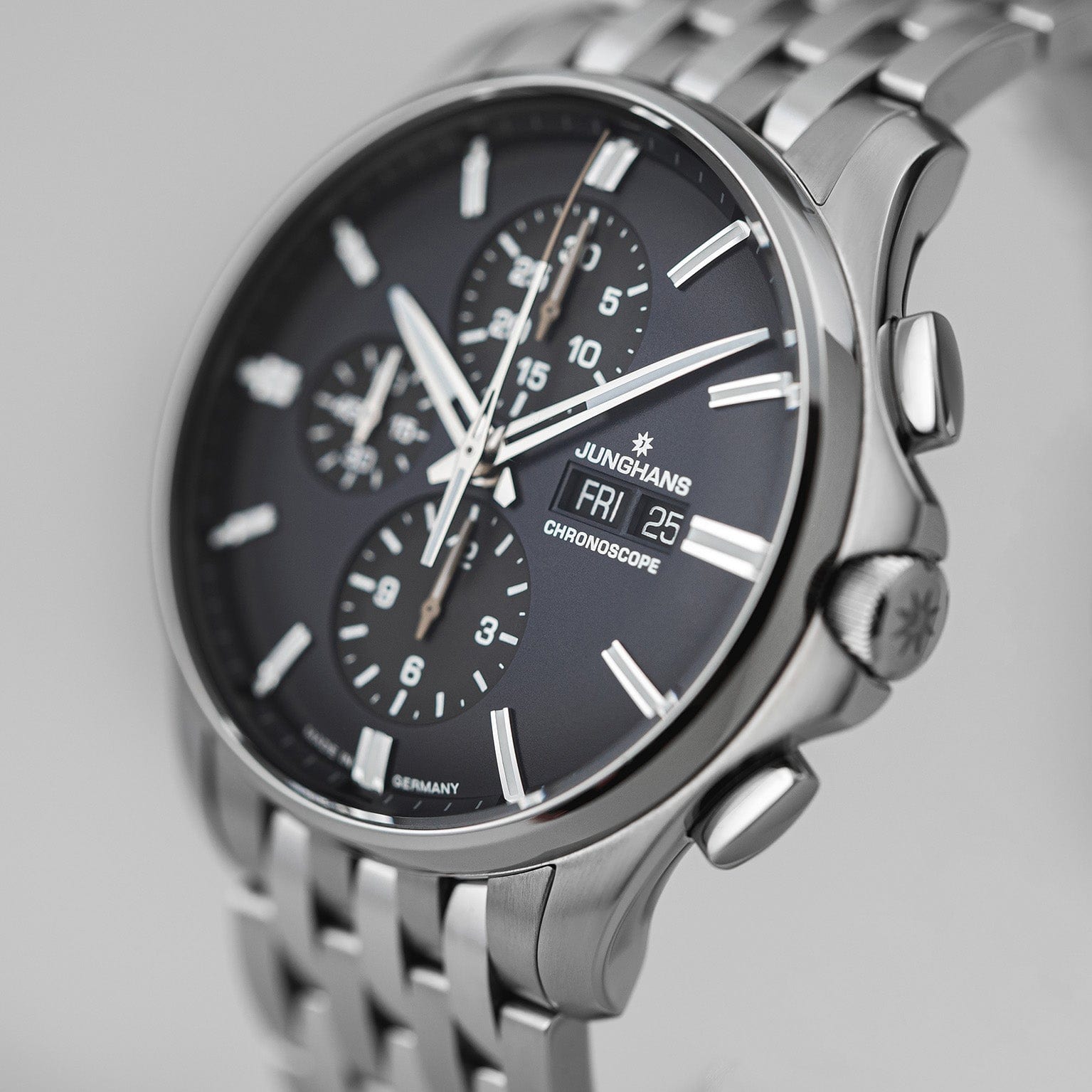Junghans Meister S Chronoscope 45mm Dark Blue/Black Dial Men's Watch 27/4228.45