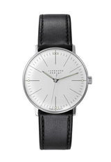 Junghans Max Bill Hand-Winding Black Leather Strap Unisex Watch 027/3700.04