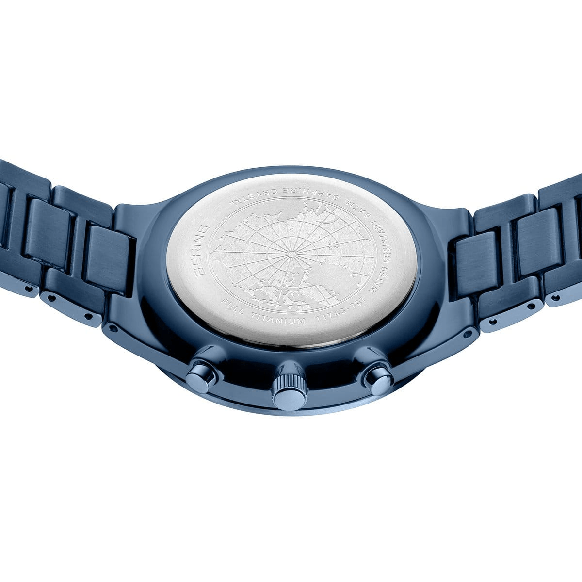 BERING Titan Chrono 43mm Brushed Blue Steel Men's 11743-797