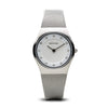 BERING Classic 27mm Brushed Silver Swarovski Dial Markers Mesh Band Women's Watch 11927-000