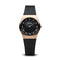 BERING Classic 27mm Polished Rose Gold Case Black Mesh Band Women's Watch 11927-166