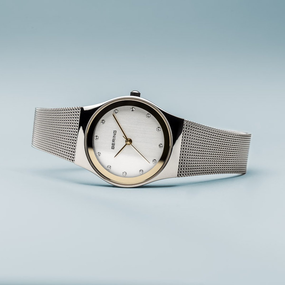 BERING Classic 27mm Polished Silver Milanese Strap Women's Watch 12927-010