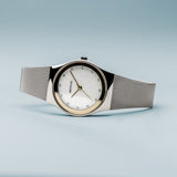 BERING Classic 27mm Polished Silver Milanese Strap Women's Watch 12927-010