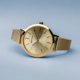BERING Classic Elegant Polished Gold Mesh Strap Women's Watch 13434-333