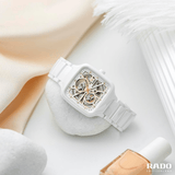 RADO True Square Automatic Open Heart White Ceramic Unisex Watch R27073702