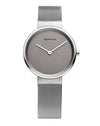 BERING Classic Brushed Silver Stainless Steel Mesh Band Women's Watch 14531-077