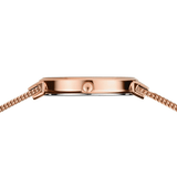 BERING Classic Rose Gold Wavy Green Dial Women's Watch 14531-368