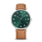 BERING Titanium Brushed Silver 40mm Green Dial Men's Watch 18640-568