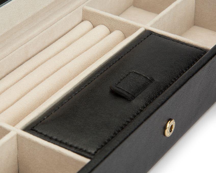 WOLF Palermo Black Anthracite Safe Deposit Jewelry Box 213502
