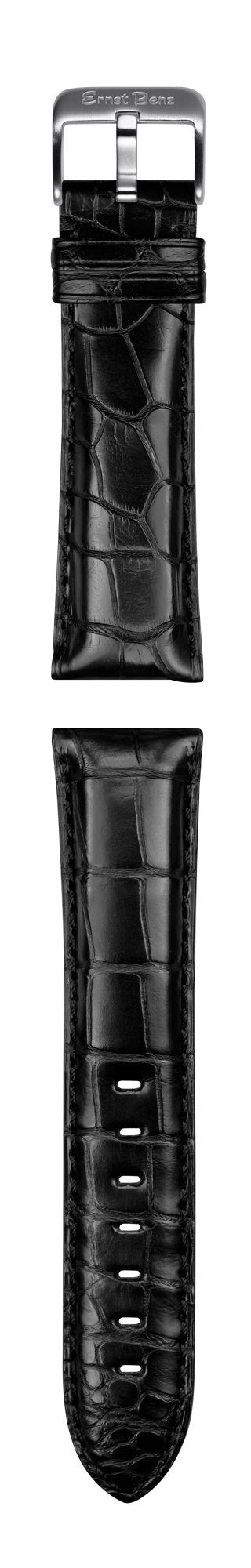 Ernst Benz Chronolunar Officer 44mm Black Dial Gold Hands Men's Watch GC40383