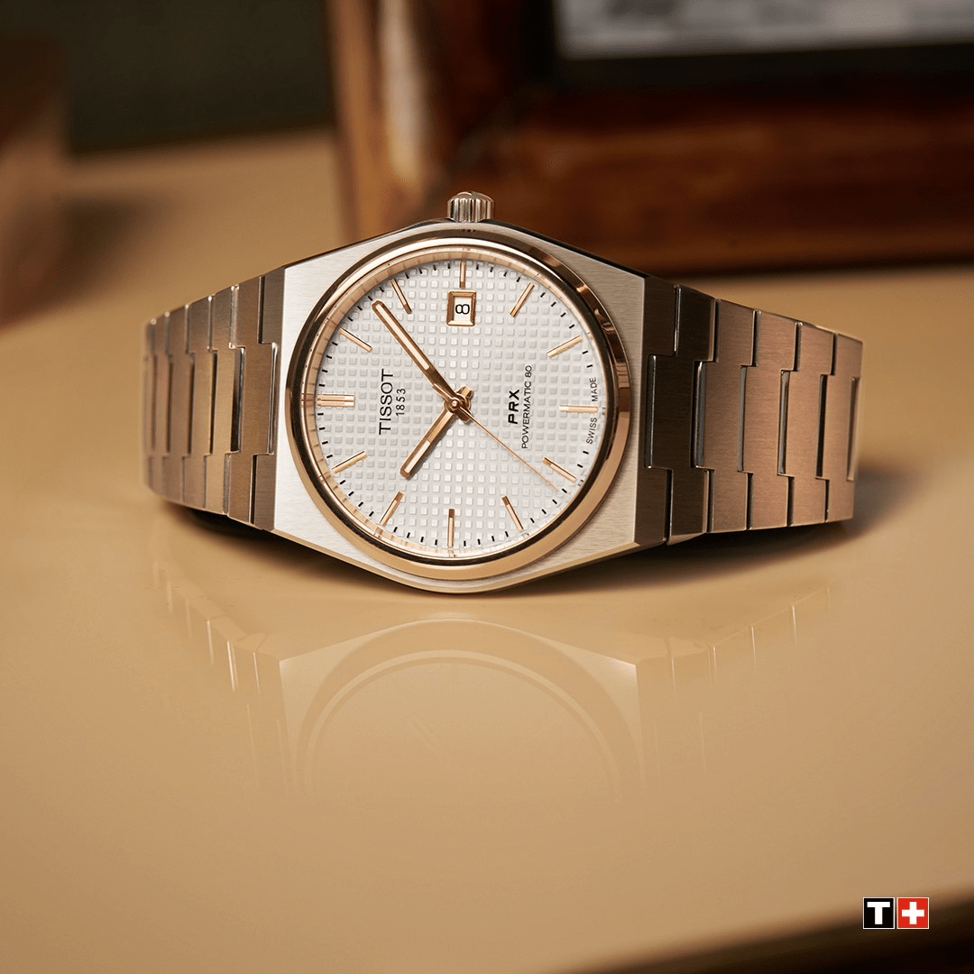 Tissot PRX Powermatic 80 Rose Gold-Silver Automatic Men's Watch T1374072103100