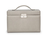 WOLF 280034 Pewter Saffiano Heritage Large Jewelry Box With Travel Case
