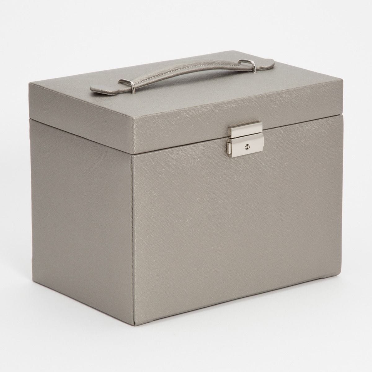 WOLF Heritage Large Jewelry Box With Travel Case Pewter 280134