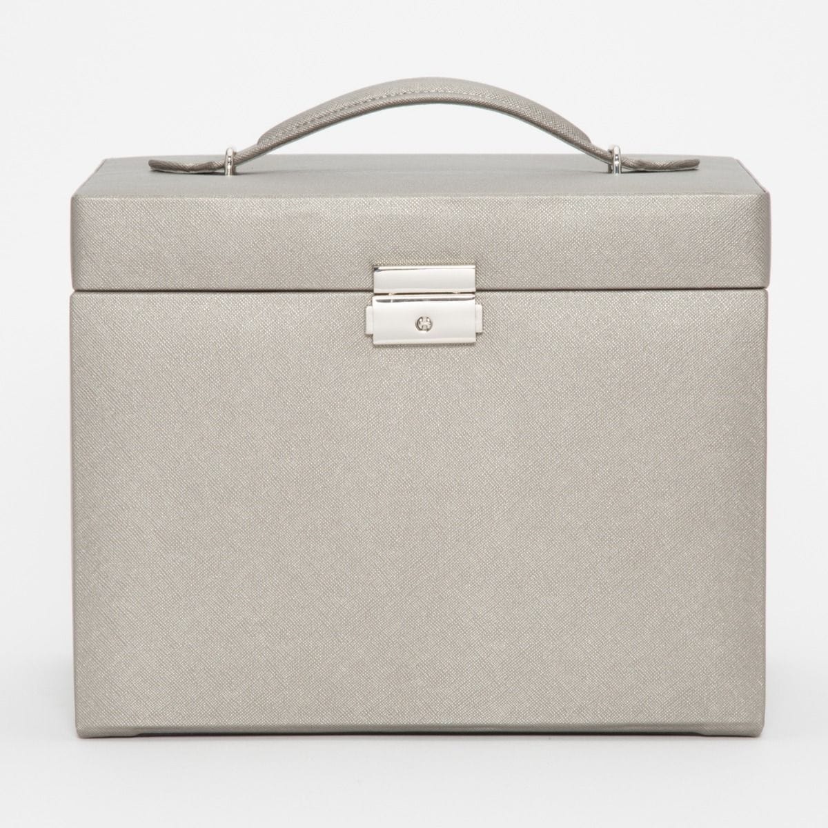 WOLF Heritage Large Jewelry Box With Travel Case Pewter 280134