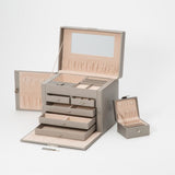 WOLF Heritage Large Jewelry Box With Travel Case Pewter 280134