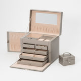 WOLF Heritage Large Jewelry Box With Travel Case Pewter 280134