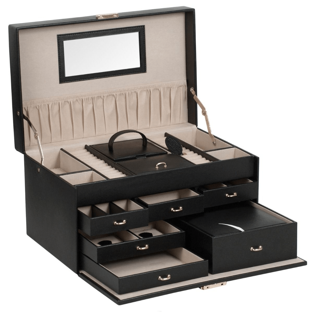 WOLF Heritage Large Black Jewelry Box 280202
