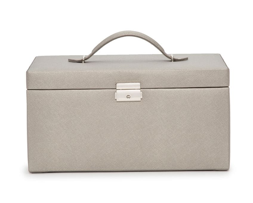 WOLF Heritage Pewter Saffiano Extra Large XL Jewelry Box 280234