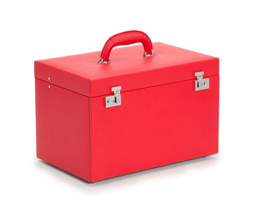 WOLF Heritage Red Saffiano Jewelry Armoire Box 280814