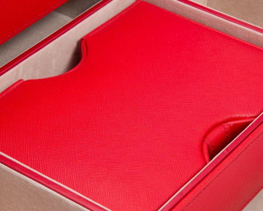 WOLF Heritage Red Saffiano Jewelry Armoire Box 280814