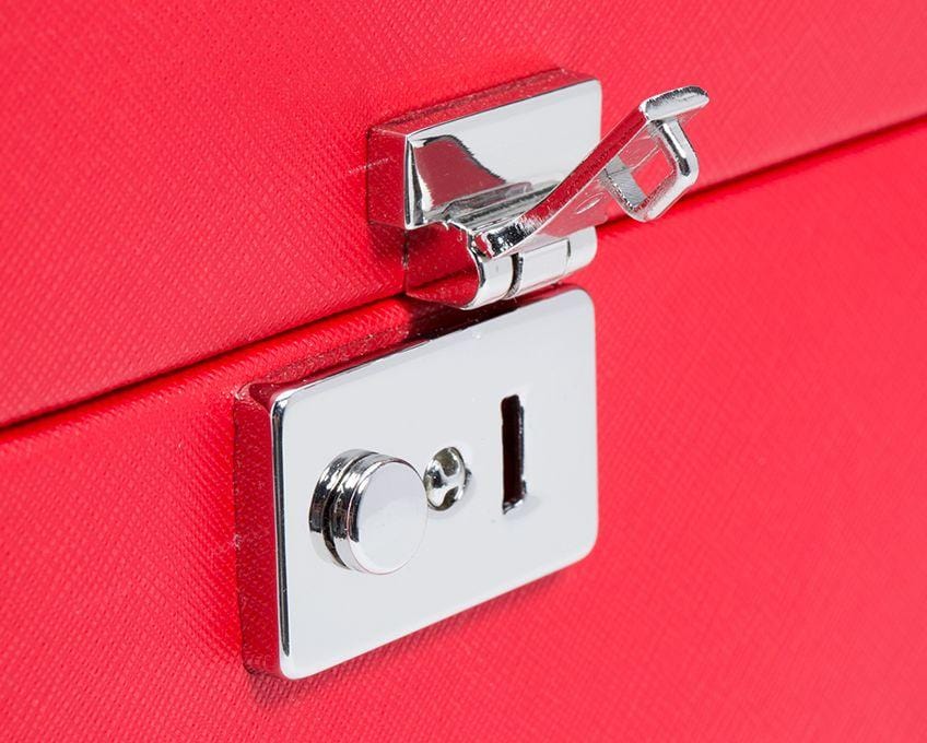 WOLF Heritage Red Saffiano Jewelry Armoire Box 280814