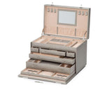 WOLF Heritage Pewter Saffiano Jewelry Armoire Box 280834
