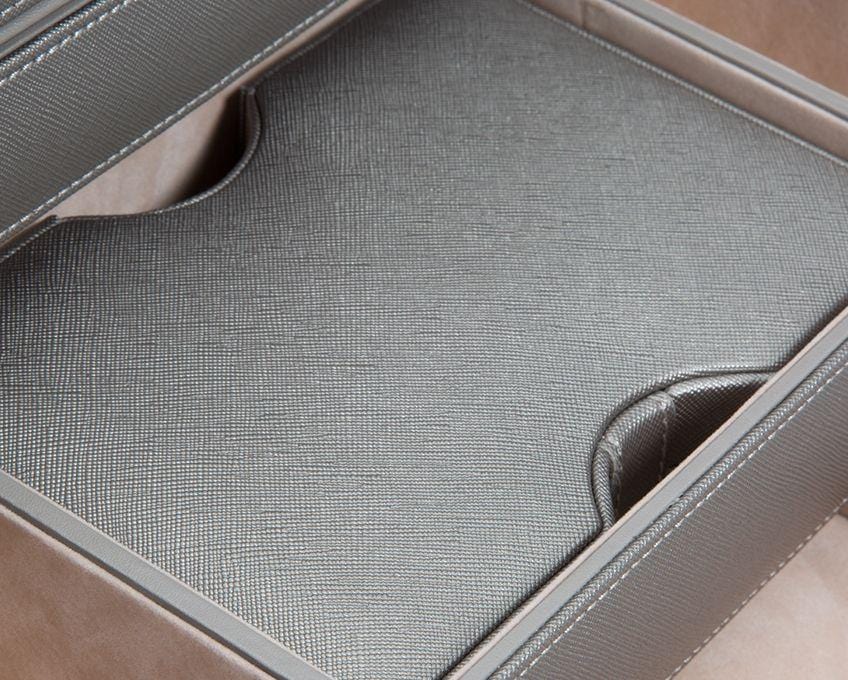 WOLF Heritage Pewter Saffiano Jewelry Armoire Box 280834