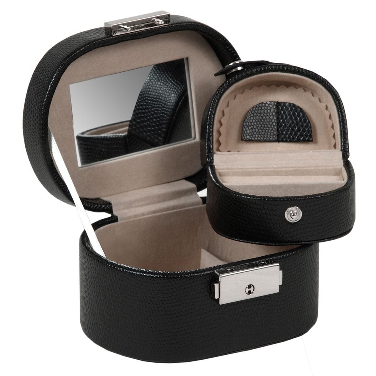 WOLF Heritage Mini Oval Black Jewelry Box 281402