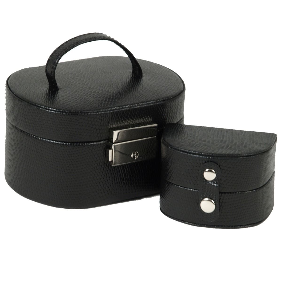 WOLF Heritage Mini Oval Black Jewelry Box 281402