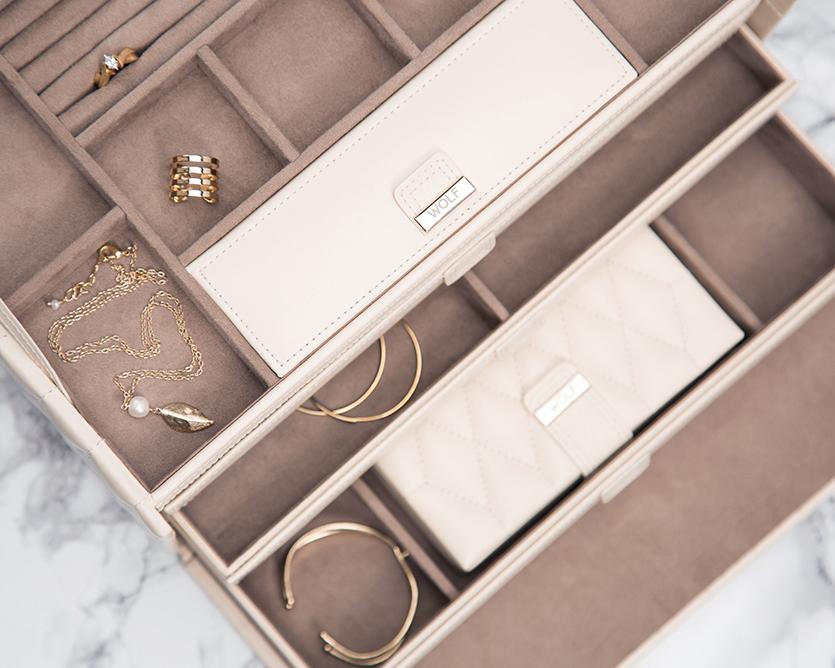 WOLF Caroline Ivory Large Jewelry Case 329653